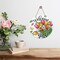 Summer Tulip Flowers Front Door Sign, Floral Butterfly Mason Jar Wood Door Hanger Outdoor Outside Porch Decor, Seasonal Farmhouse Wooden Wreath Indoor Wall Hanging Decoration